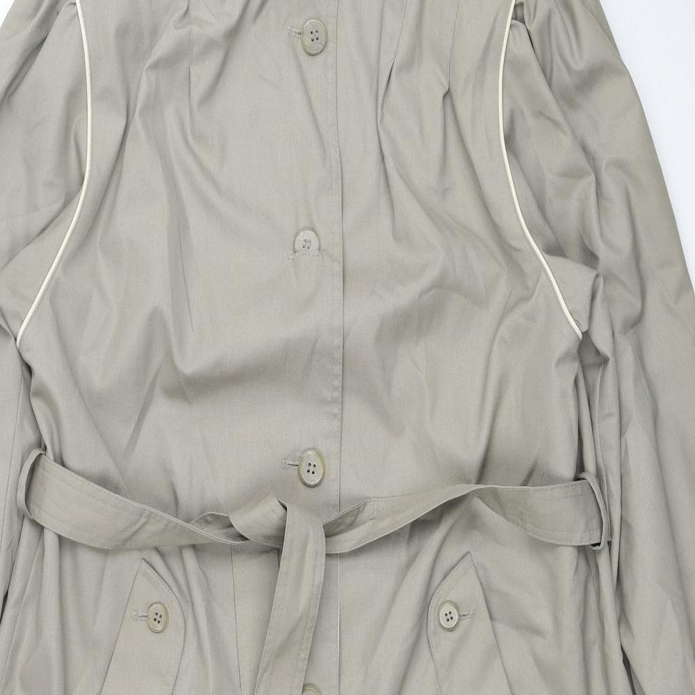 Preworn Womens Beige Overcoat Coat Size 12 Button