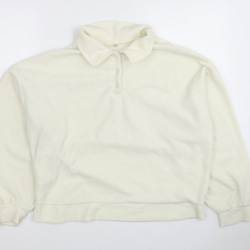 Couple Womens White Polyester Pullover Sweatshirt Size M Pullover
