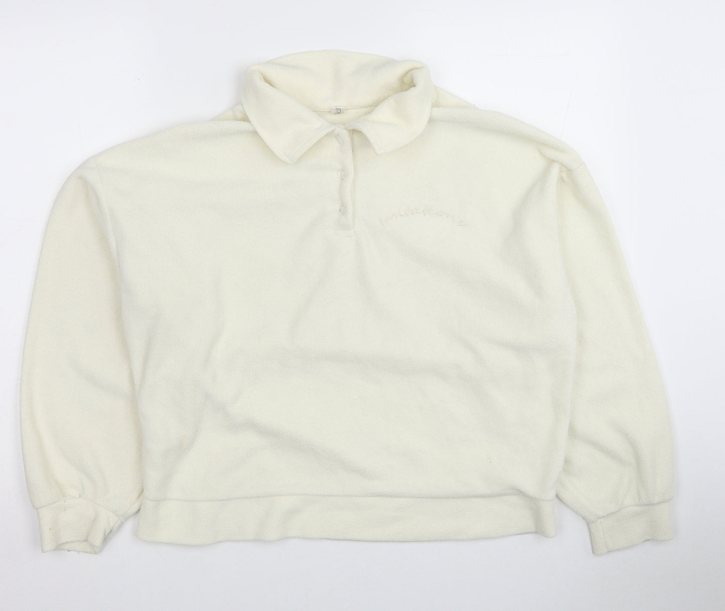 Couple Womens White Polyester Pullover Sweatshirt Size M Pullover