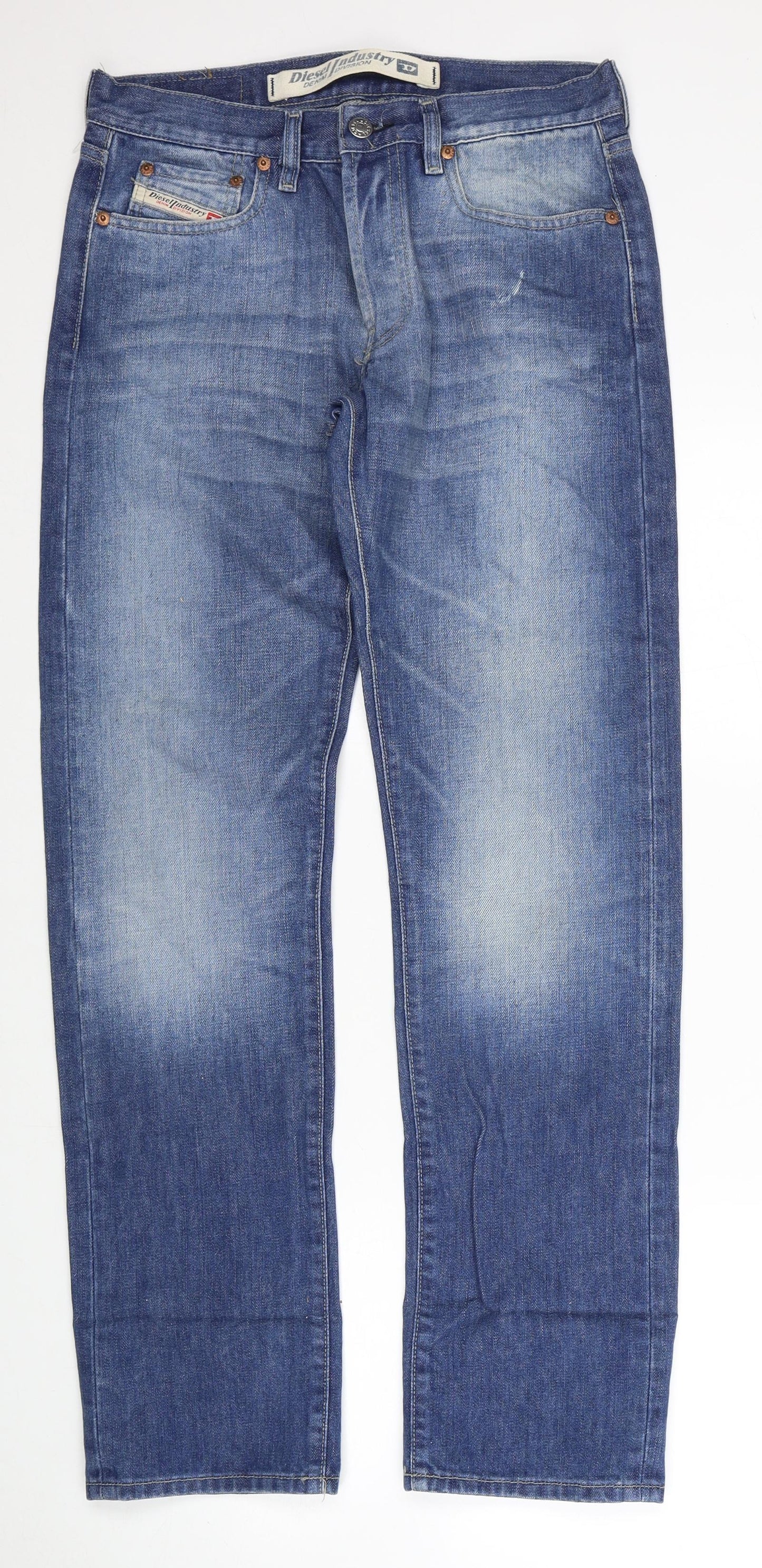 Diesel Mens Blue Cotton Straight Jeans Size 29 in Regular Zip
