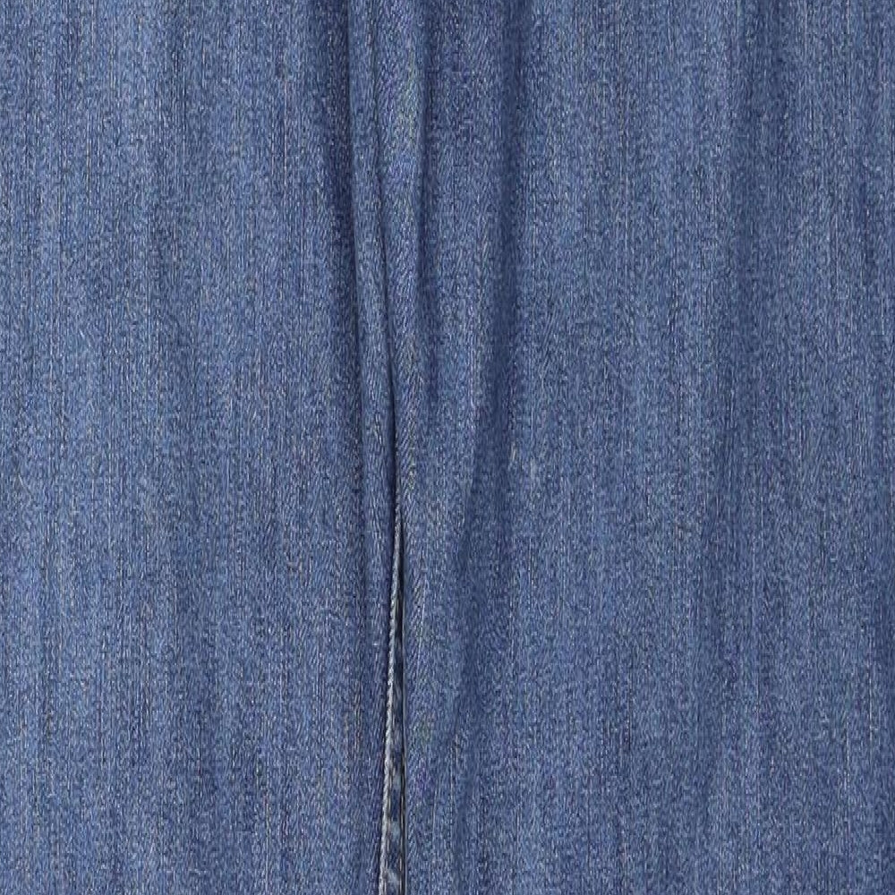Blue Harbour Mens Blue Cotton Straight Jeans Size 34 in L35 in Regular Zip