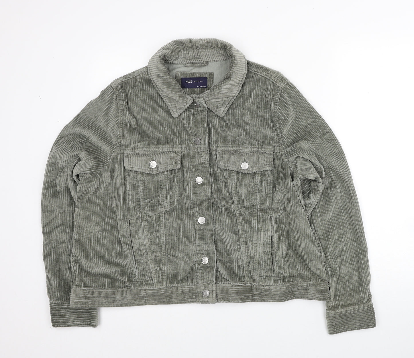 Marks and Spencer Womens Green Jacket Size 18 Button