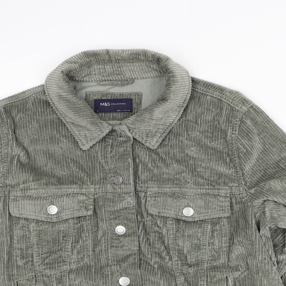 Marks and Spencer Womens Green Jacket Size 18 Button