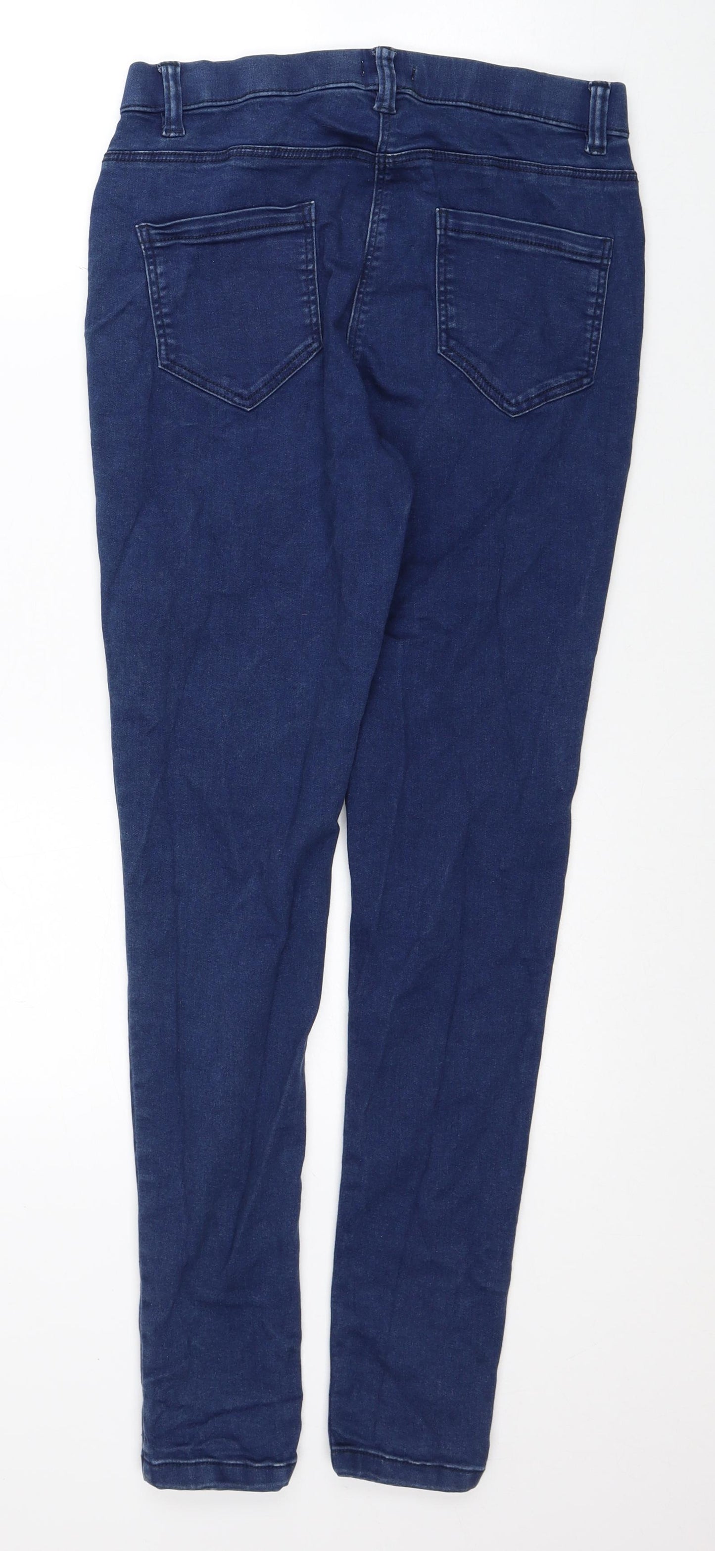 M&Co Womens Blue Cotton Jegging Jeans Size 12 Regular Zip