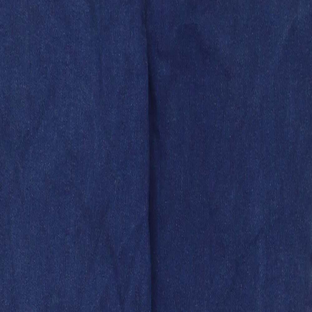 M&Co Womens Blue Cotton Jegging Jeans Size 12 Regular Zip