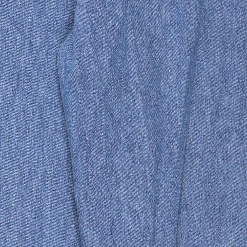 Missguided Womens Blue Cotton Tapered Jeans Size 14 Regular Zip