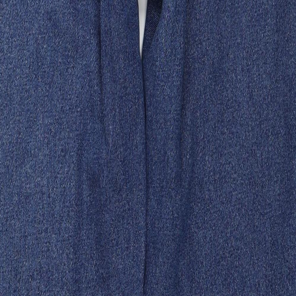 George Mens Blue Cotton Straight Jeans Size 34 in L31 in Regular Zip