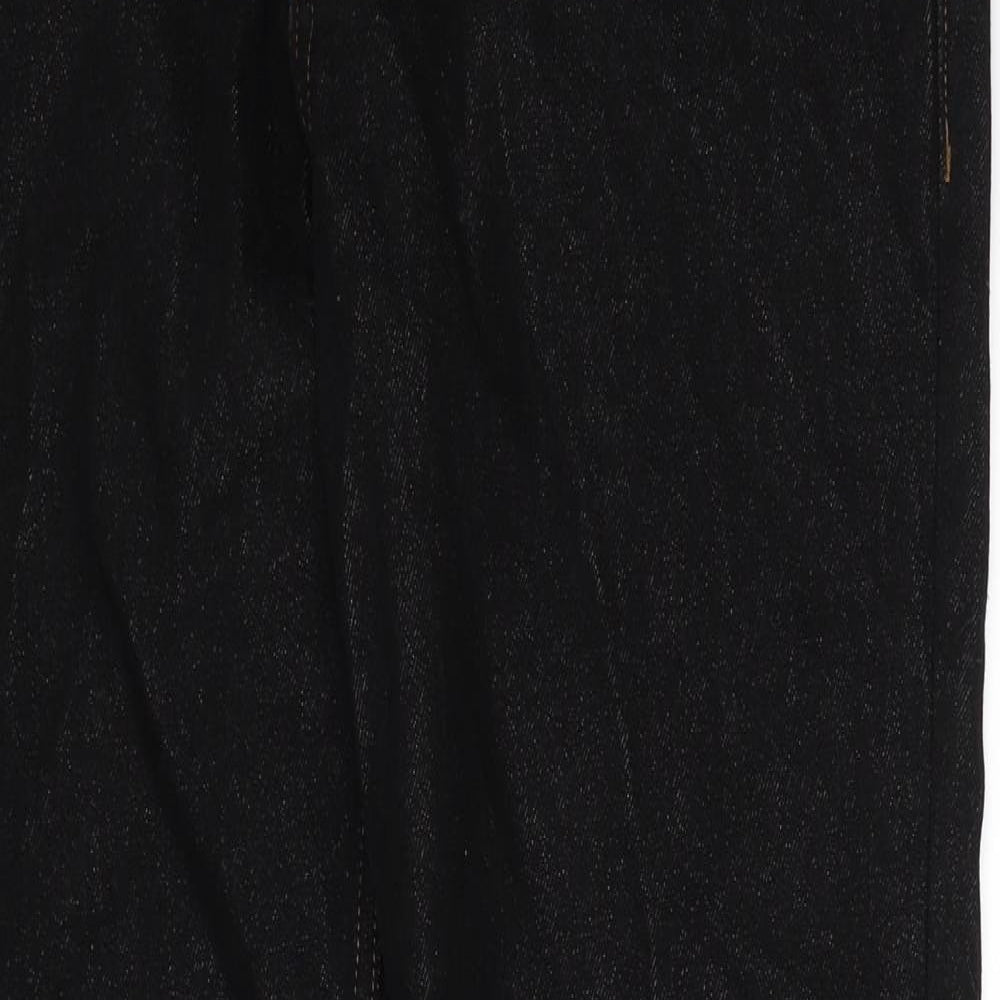 George Mens Black Cotton Straight Jeans Size 34 in L32 in Regular Zip