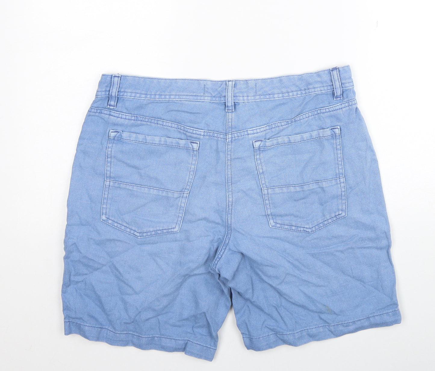 NEXT Womens Blue Cotton Chino Shorts Size 12 Regular Zip