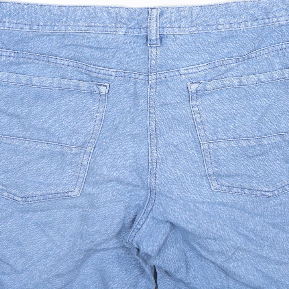 NEXT Womens Blue Cotton Chino Shorts Size 12 Regular Zip