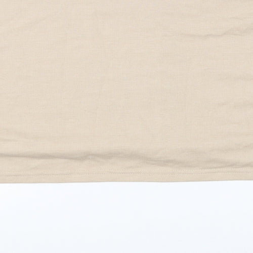 Missguided Womens Beige Cotton Pullover Sweatshirt Size 12 Zip
