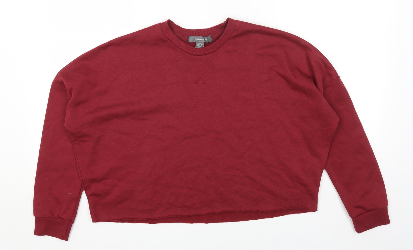 Primark Womens Red Cotton Pullover Sweatshirt Size 2XS Pullover