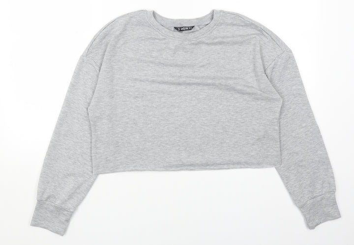 SheIn Womens Grey Cotton Pullover Sweatshirt Size XS Pullover