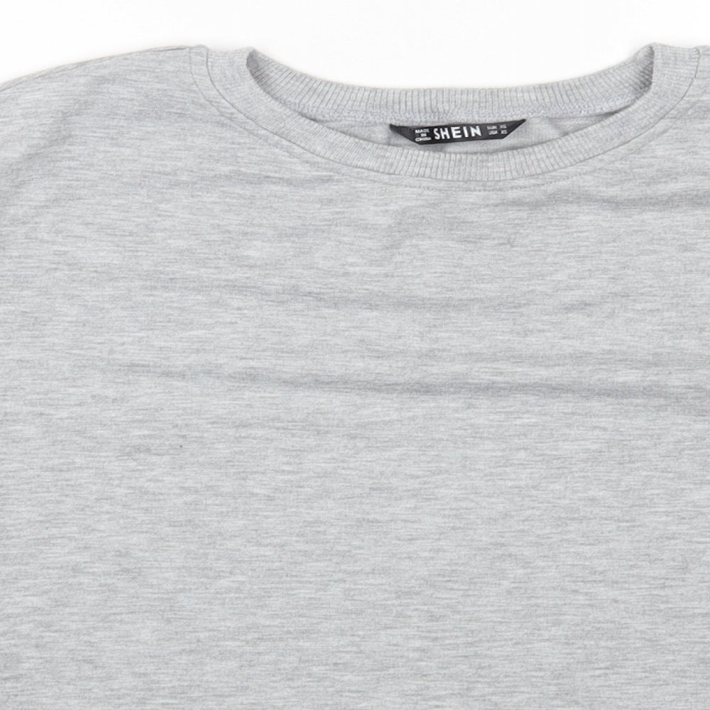 SheIn Womens Grey Cotton Pullover Sweatshirt Size XS Pullover
