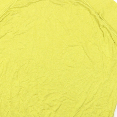 Warehouse Womens Yellow Round Neck Viscose Pullover Jumper Size 16