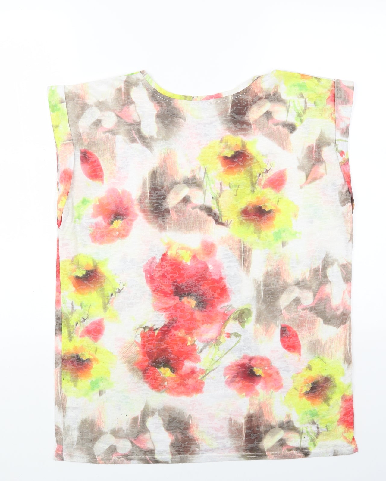 River Island Womens Multicoloured Geometric Polyester Basic Tank Size 12 Round Neck