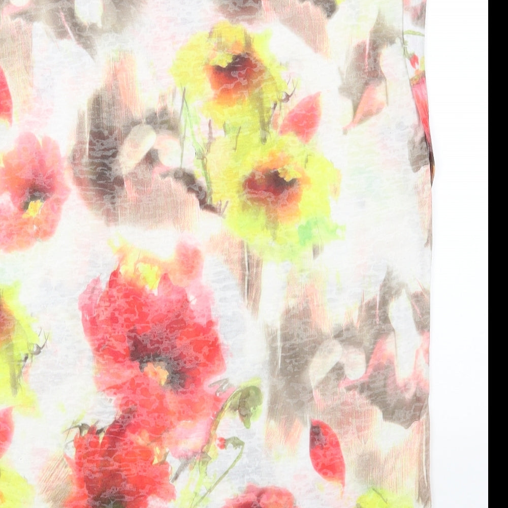 River Island Womens Multicoloured Geometric Polyester Basic Tank Size 12 Round Neck