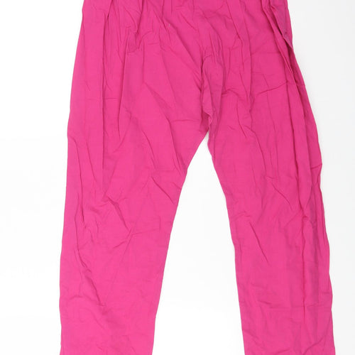 Bonanza Womens Pink Cotton Trousers Size 8 L24 in Regular