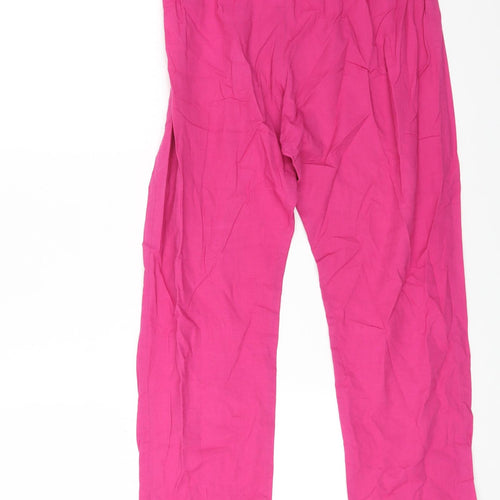 Bonanza Womens Pink Cotton Trousers Size 8 L24 in Regular