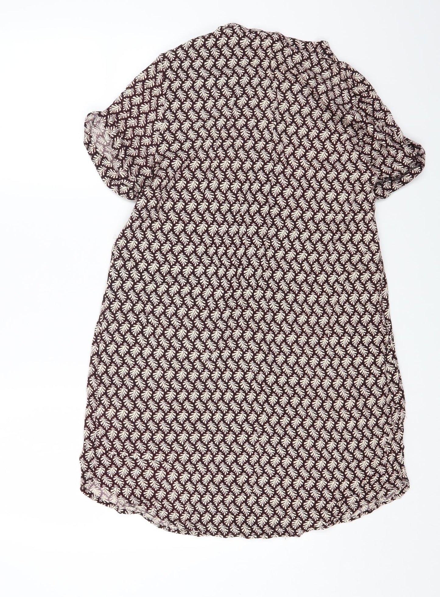 H&M Womens Multicoloured Floral Viscose A-Line Size 10 V-Neck Pullover
