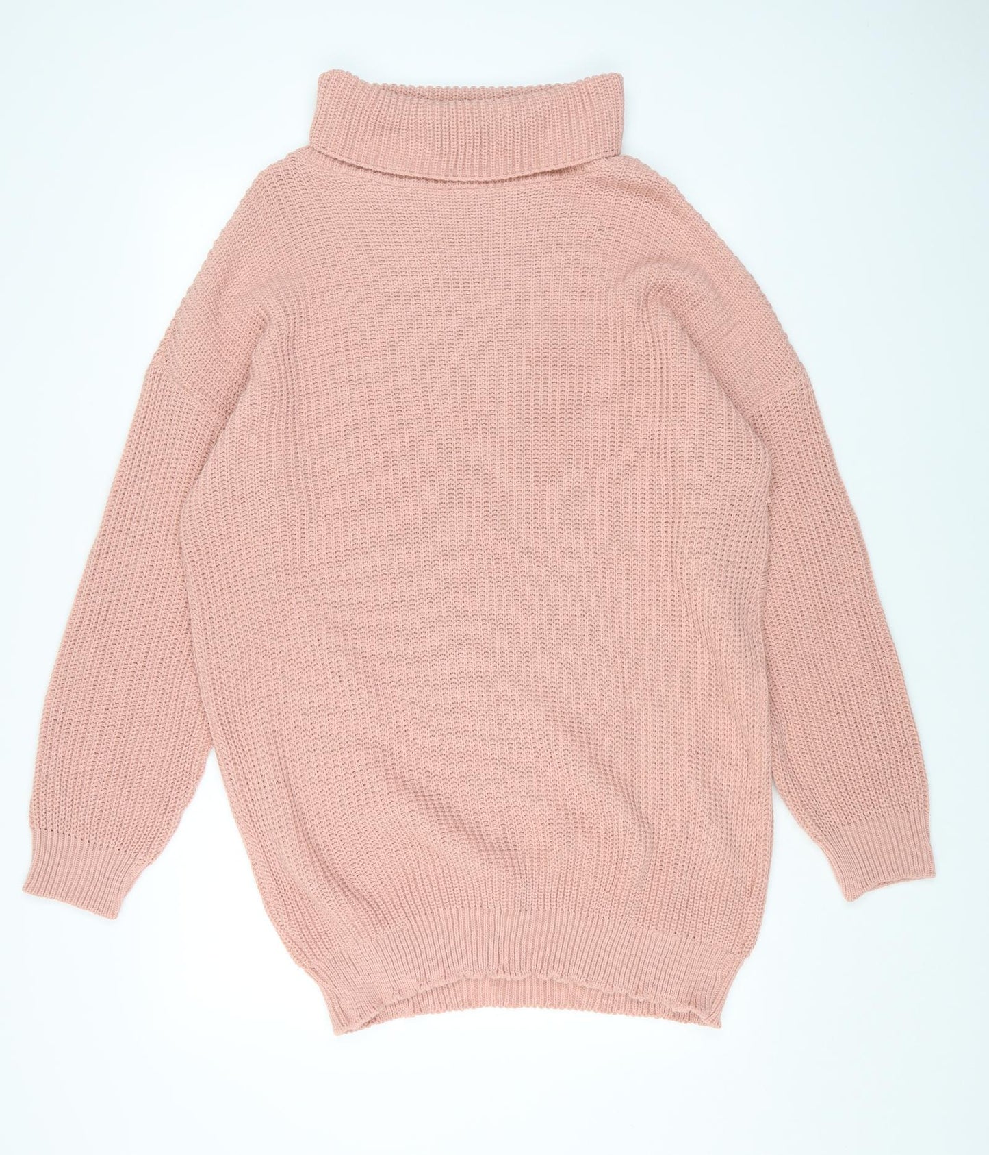 In the Style Womens Pink Roll Neck Acrylic Pullover Jumper Size 14
