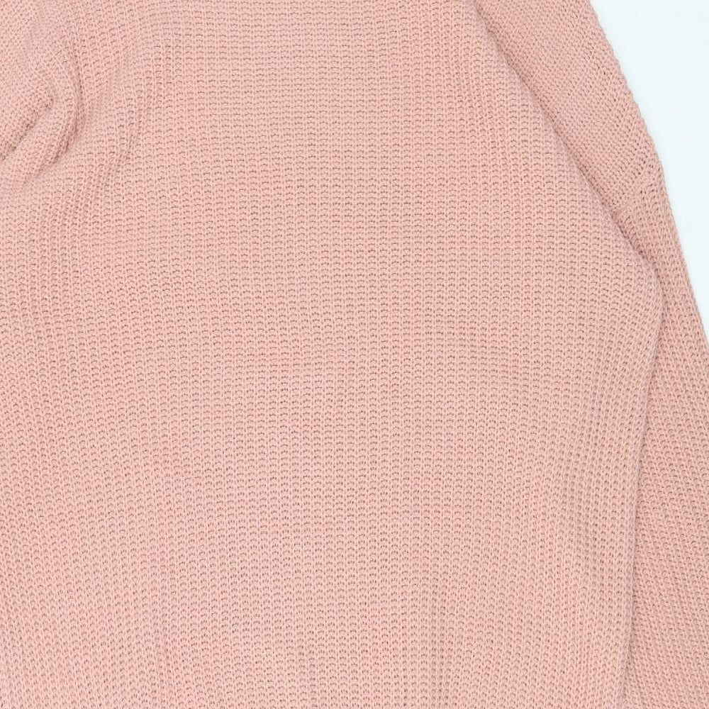 In the Style Womens Pink Roll Neck Acrylic Pullover Jumper Size 14