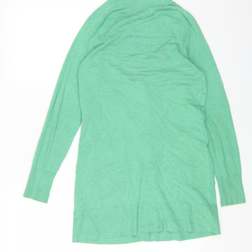 John Lewis Womens Green V-Neck Viscose Cardigan Jumper Size 10
