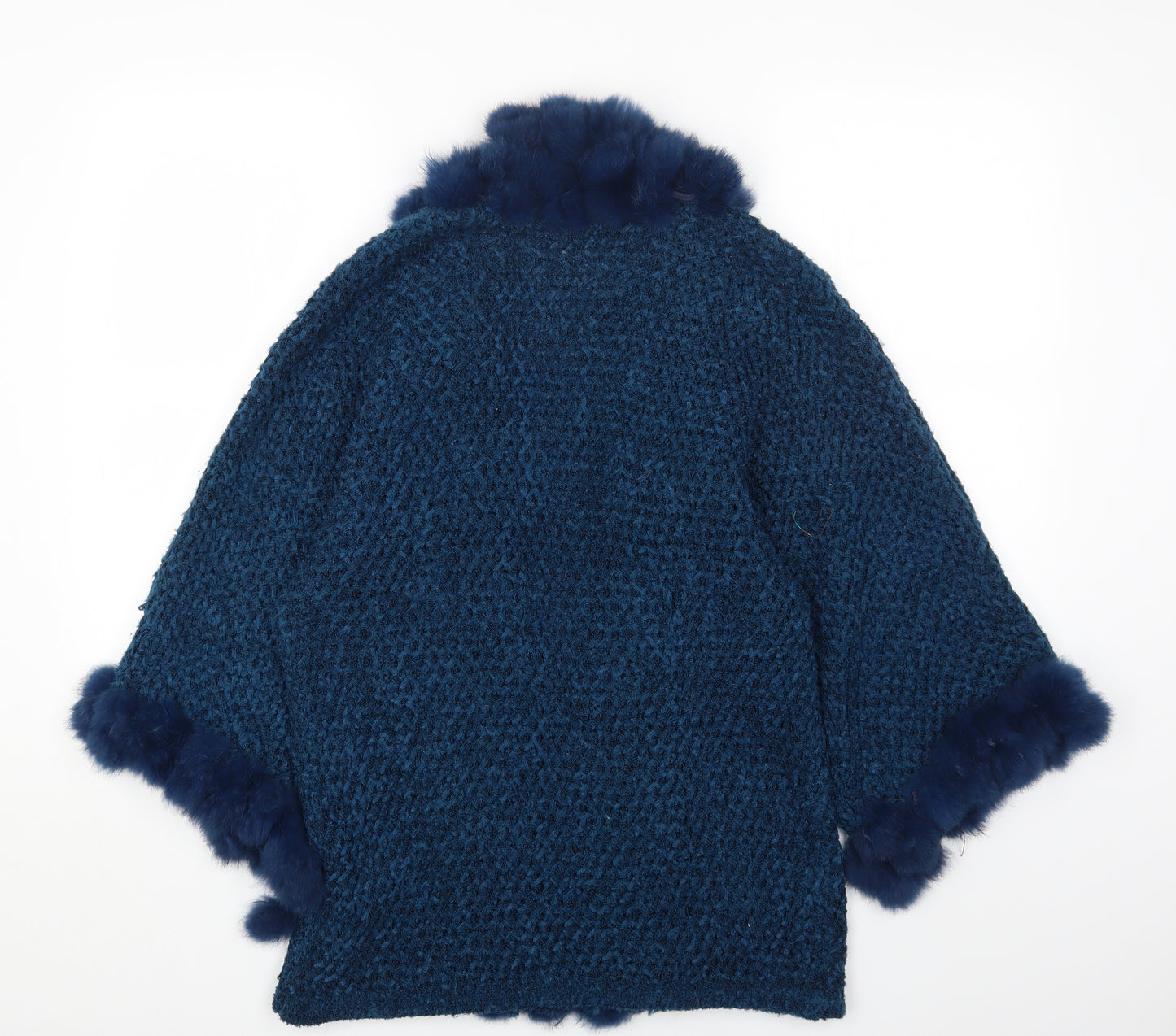 Roman Womens Blue V-Neck Acrylic Cardigan Jumper Size 10
