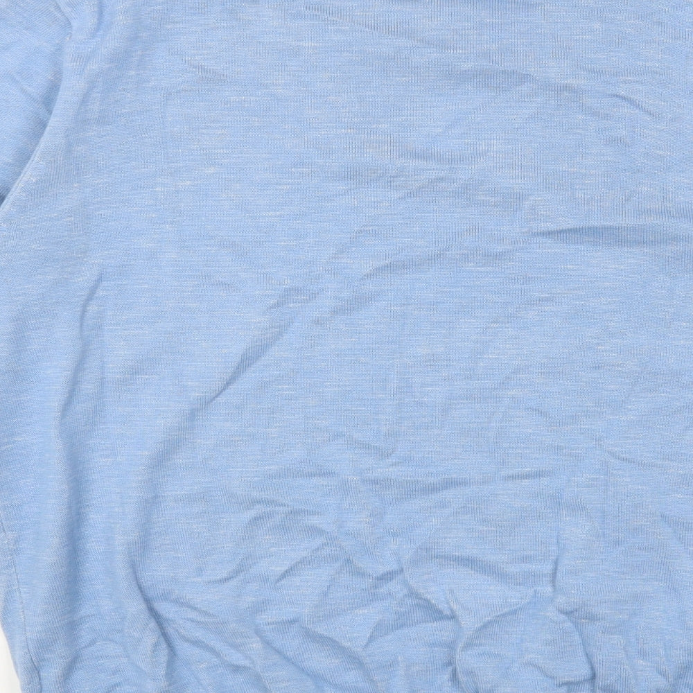Marks and Spencer Womens Blue Round Neck Cotton Pullover Jumper Size L