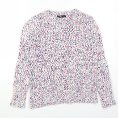 BM Womens Multicoloured Round Neck Polyester Pullover Jumper Size S