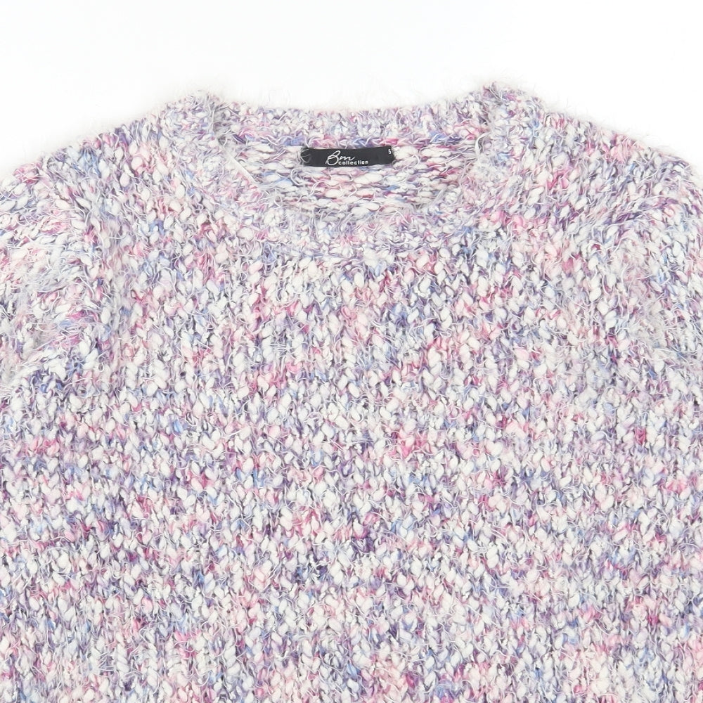 BM Womens Multicoloured Round Neck Polyester Pullover Jumper Size S