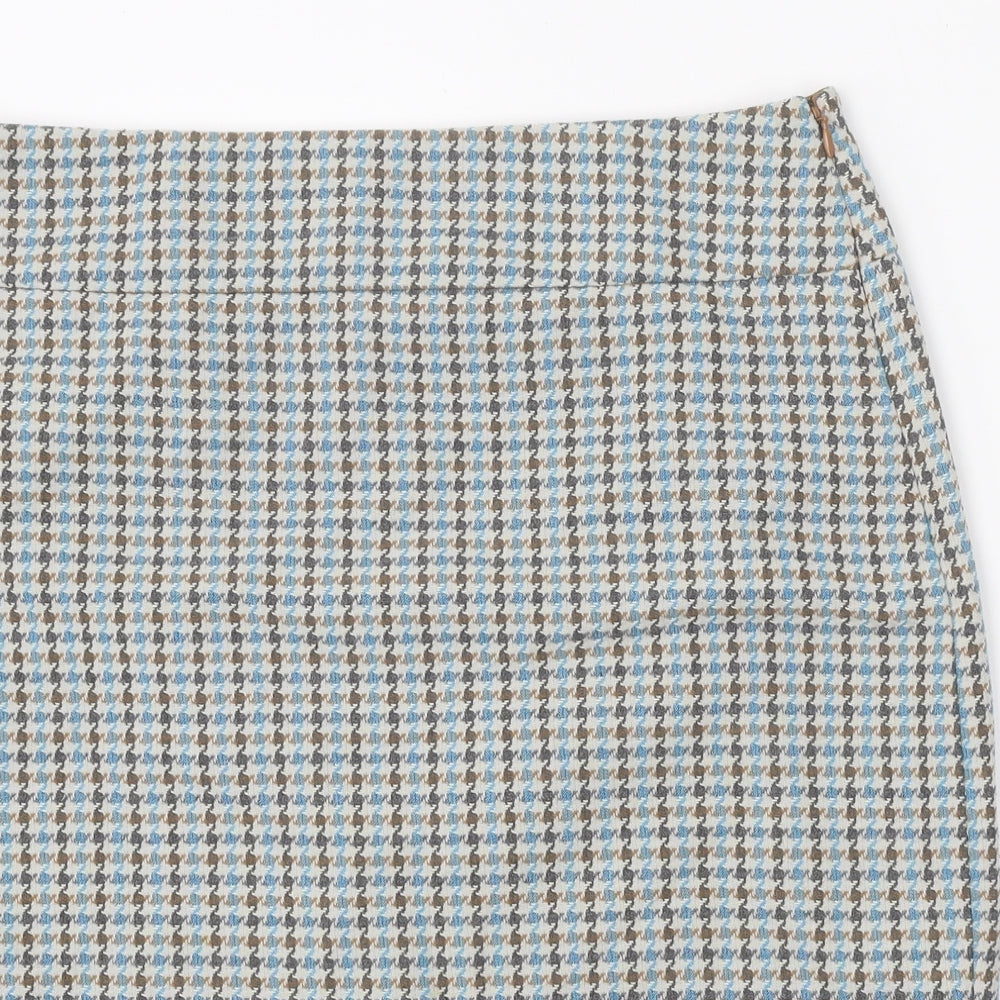 The Limited Womens Beige Plaid Polyester Straight & Pencil Skirt Size 12 Zip