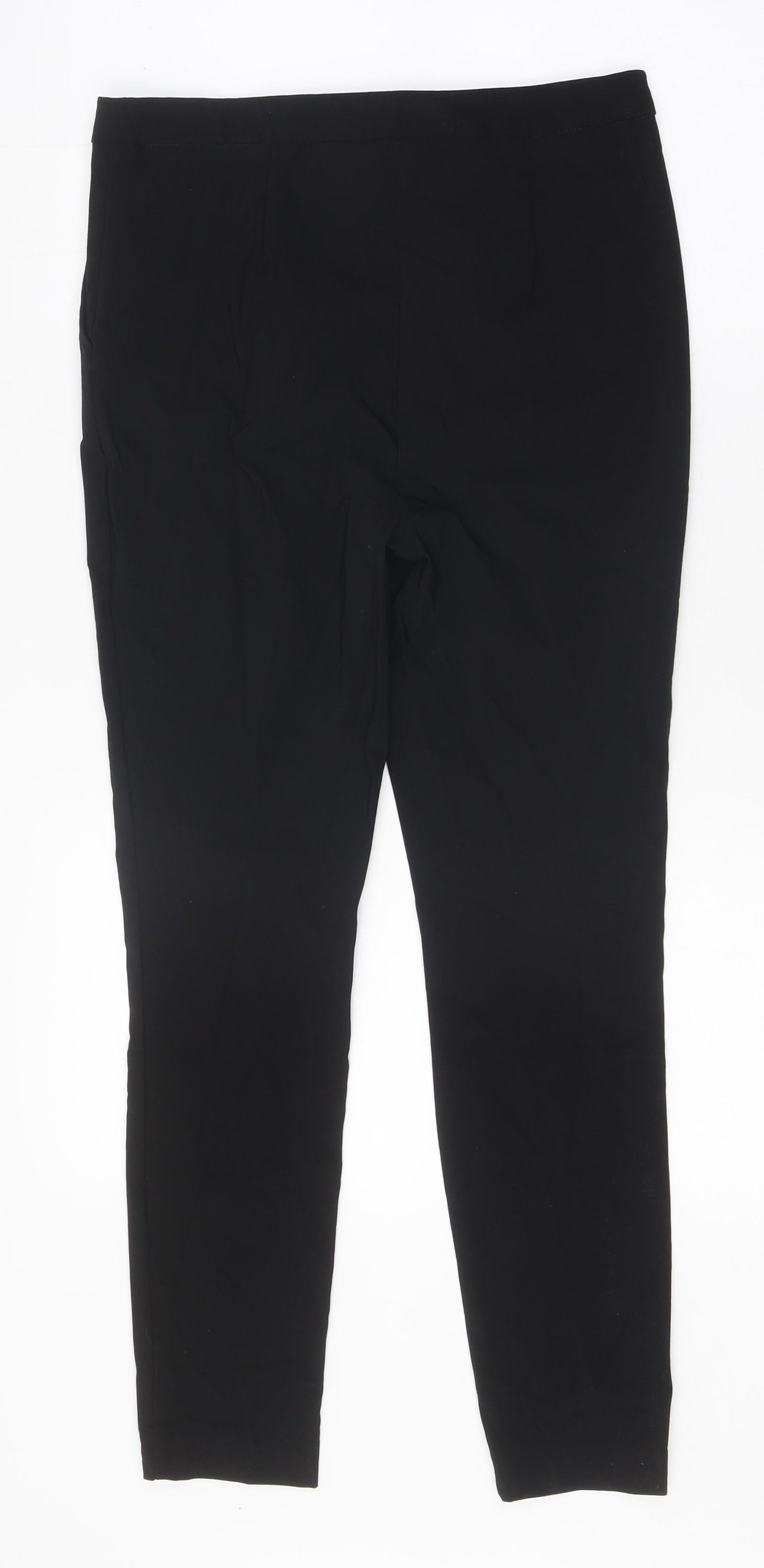 New Look Womens Black Viscose Trousers Size 10 Regular Zip