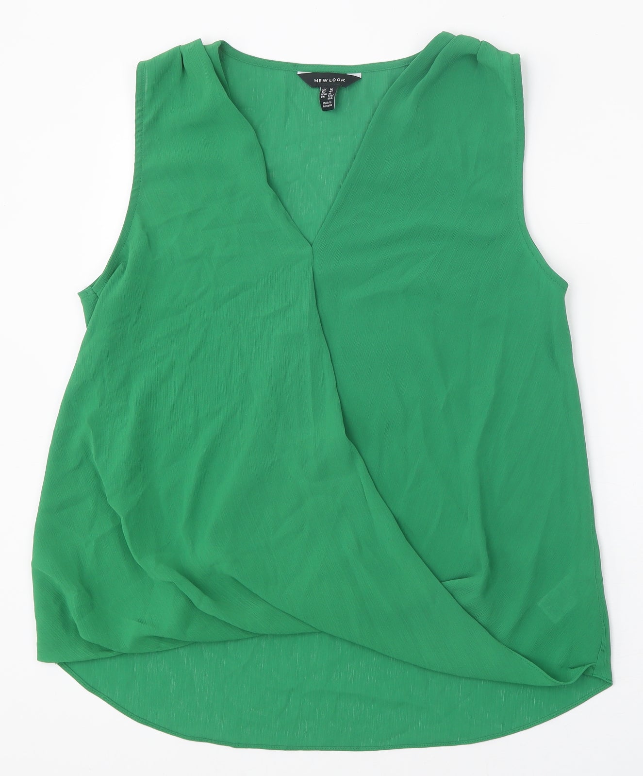 New Look Womens Green Polyester Basic Blouse Size 14 V-Neck