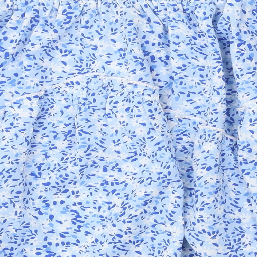 SheIn Womens Blue Floral Polyester Mini Set Size M