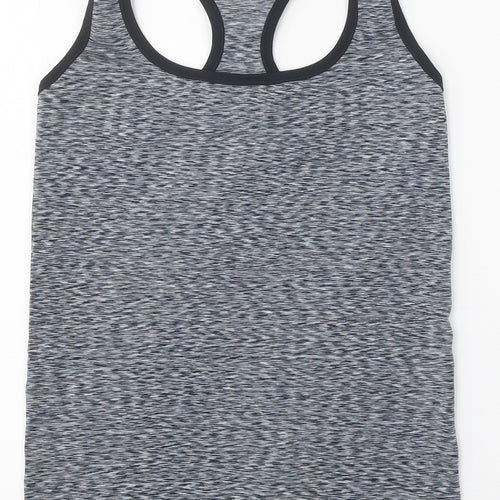 Marks and Spencer Womens Grey Polyester Basic Tank Size S Scoop Neck Pullover - Racerback