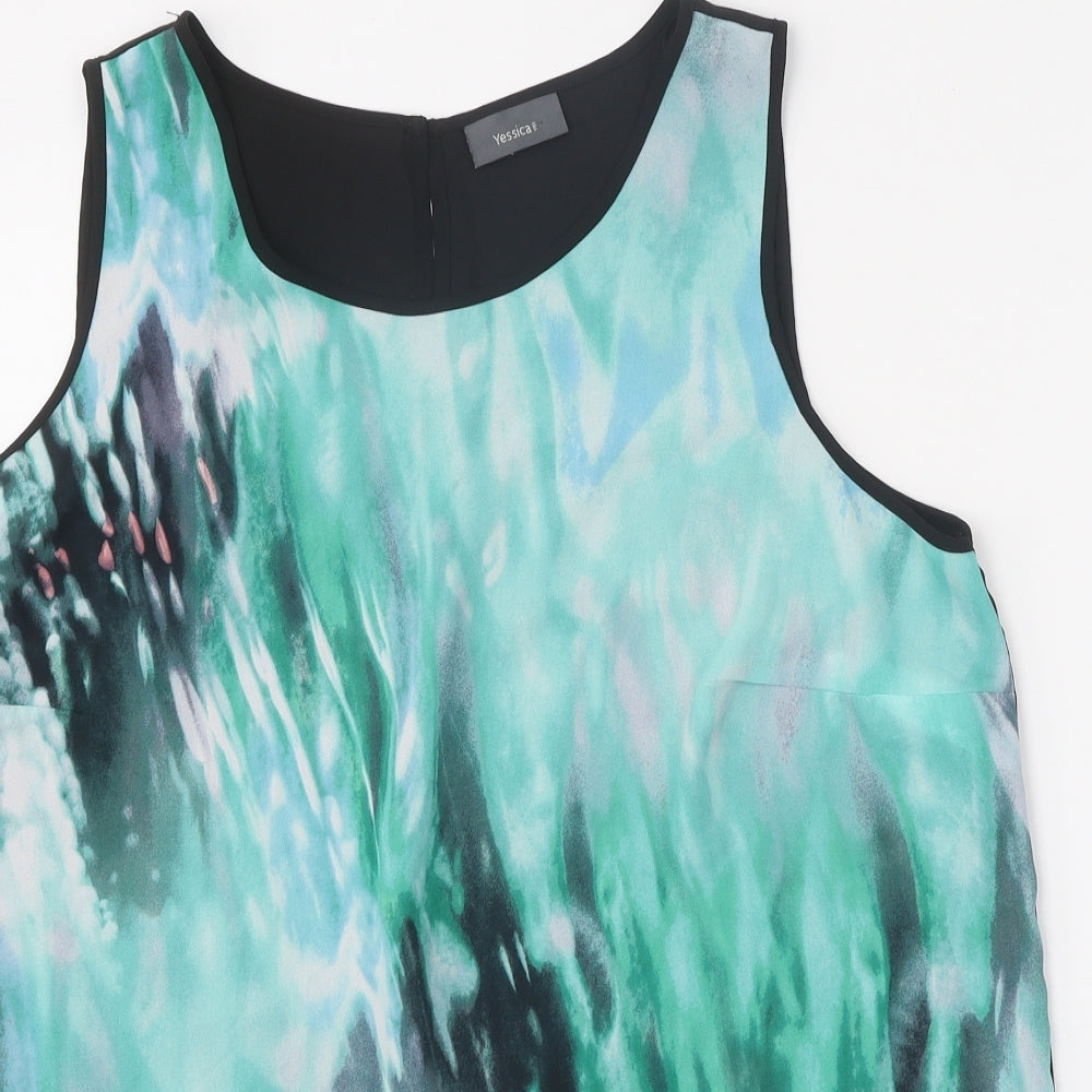 Yessica Womens Green Polyester Basic Tank Size 16 Scoop Neck