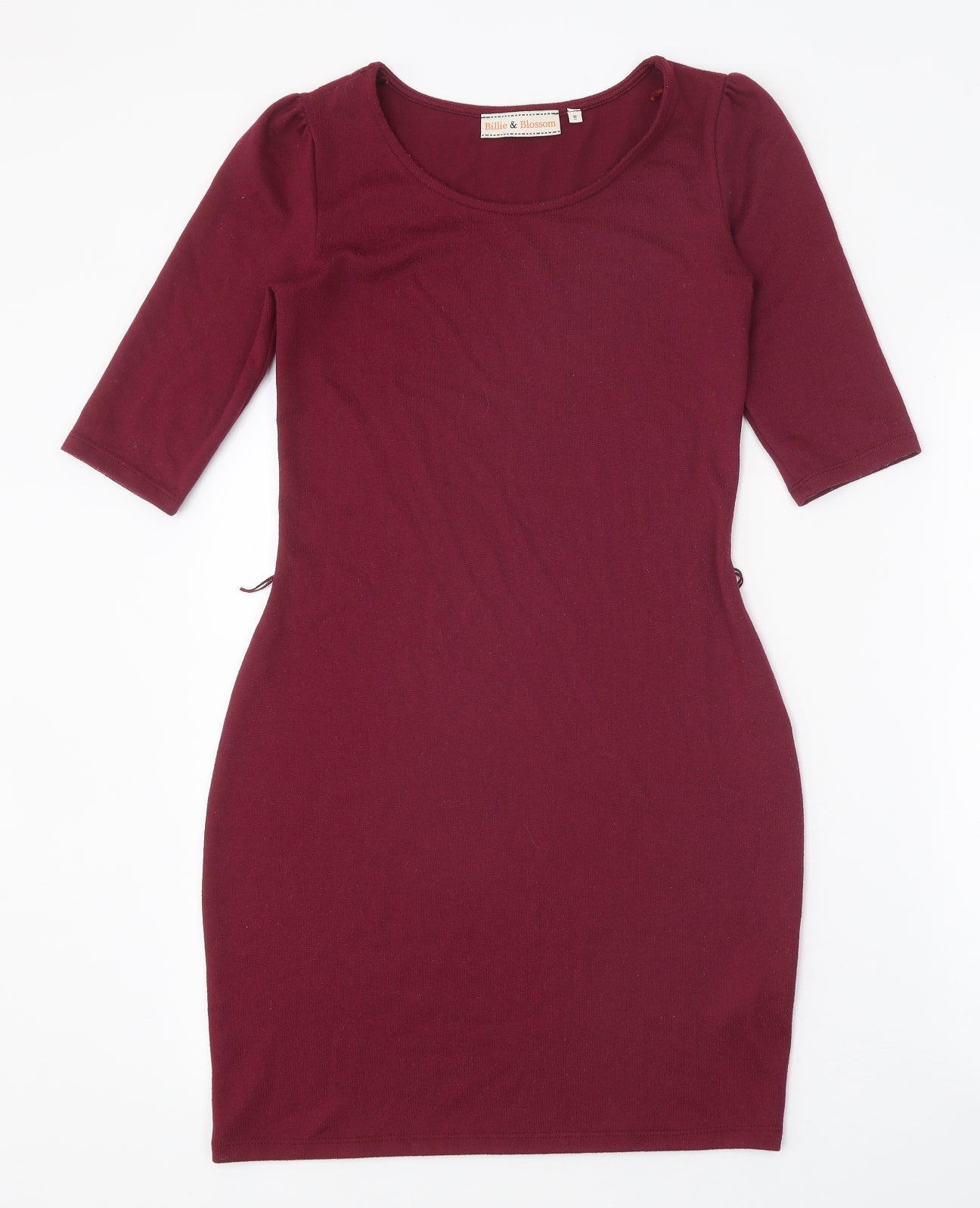 Billie & Blossom Womens Red Polyester Bodycon Size 6 Round Neck Pullover