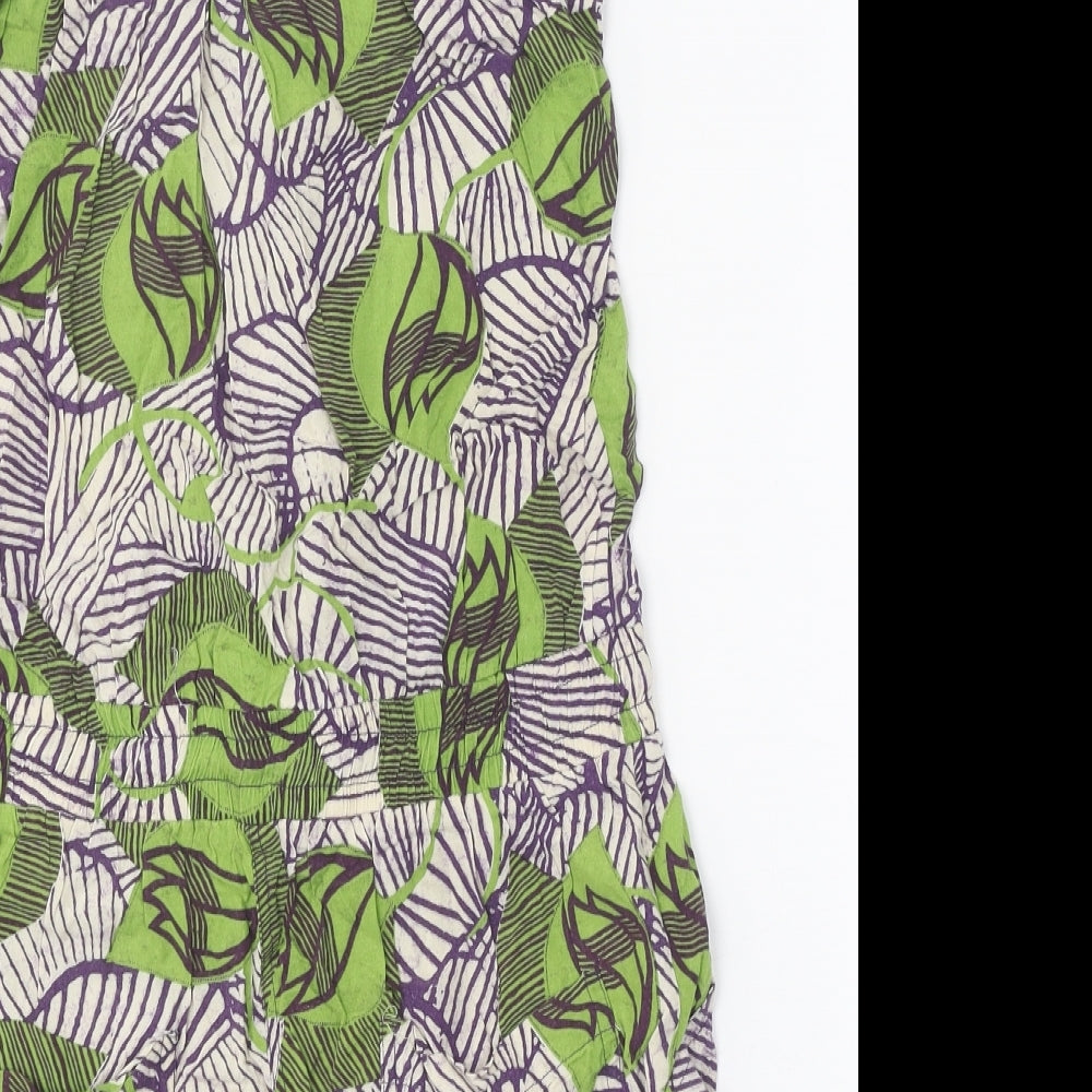 NEXT Womens Multicoloured Geometric Viscose Playsuit One-Piece Size 8 Button