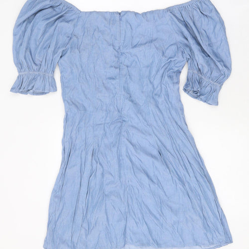 SkyLar Rose Womens Blue Cotton A-Line Size M Sweetheart Zip