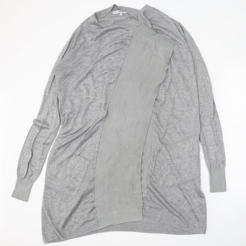 NEXT Womens Grey V-Neck Viscose Cardigan Jumper Size 8