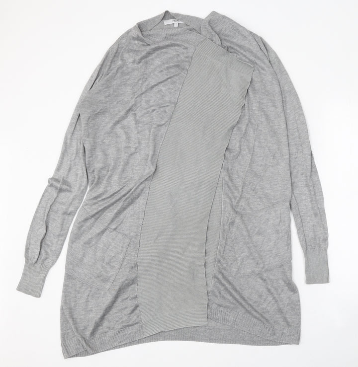 NEXT Womens Grey V-Neck Viscose Cardigan Jumper Size 8