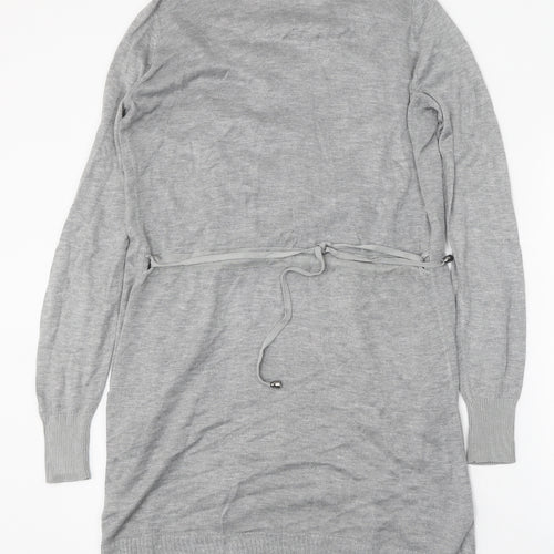 NEXT Womens Grey V-Neck Viscose Cardigan Jumper Size 8