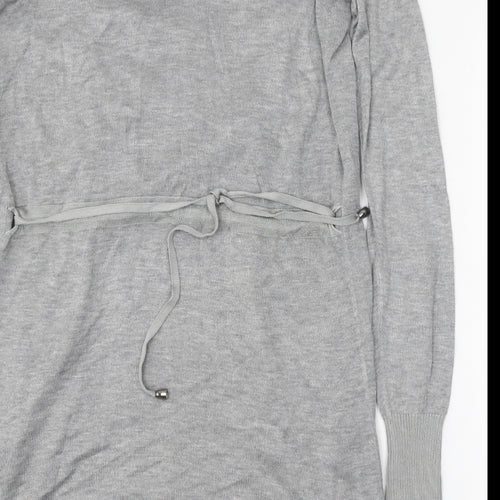 NEXT Womens Grey V-Neck Viscose Cardigan Jumper Size 8