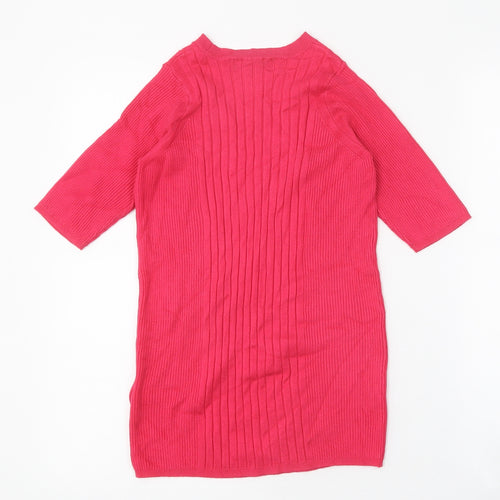Marks and Spencer Womens Pink Round Neck Viscose Pullover Jumper Size S