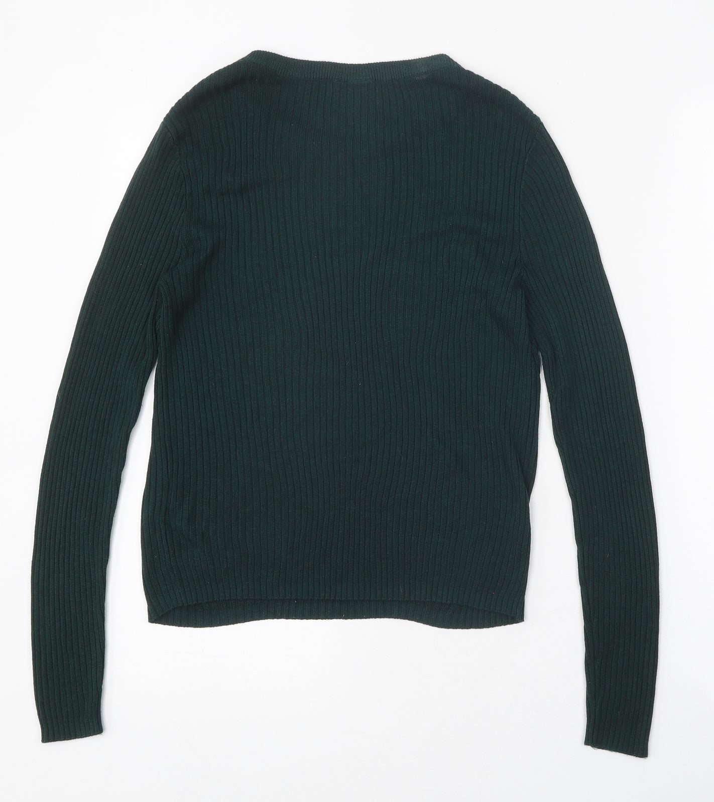 Divided Womens Green Round Neck Acrylic Pullover Jumper Size M