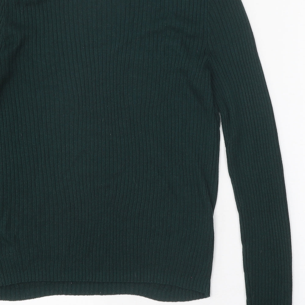 Divided Womens Green Round Neck Acrylic Pullover Jumper Size M