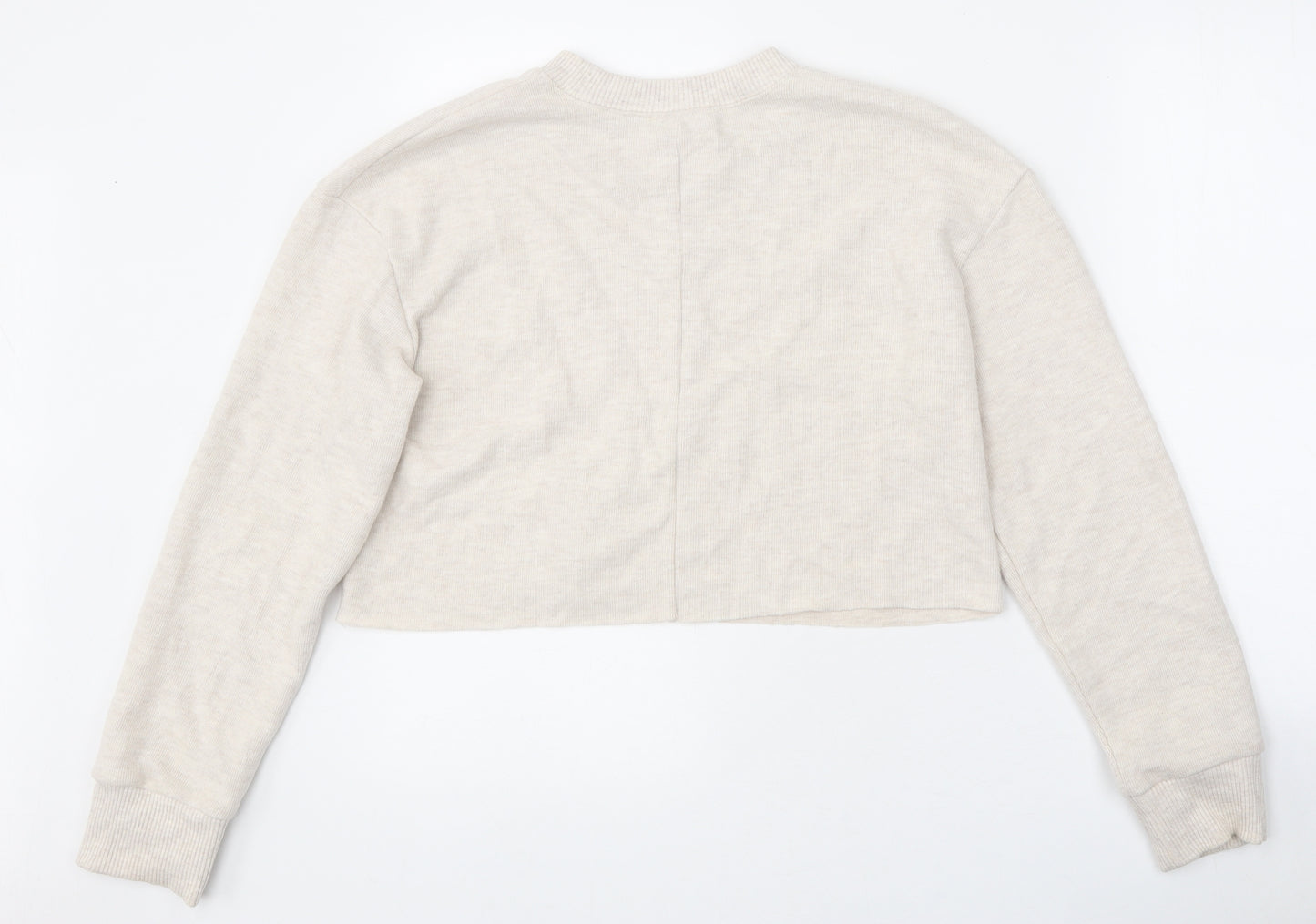 Zara Womens Beige Round Neck Polyester Pullover Jumper Size S