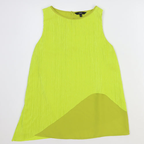 NEXT Womens Yellow Polyester Basic Blouse Size 12 Round Neck