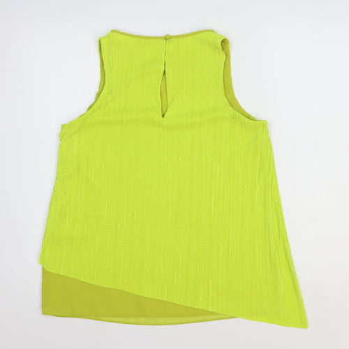 NEXT Womens Yellow Polyester Basic Blouse Size 12 Round Neck